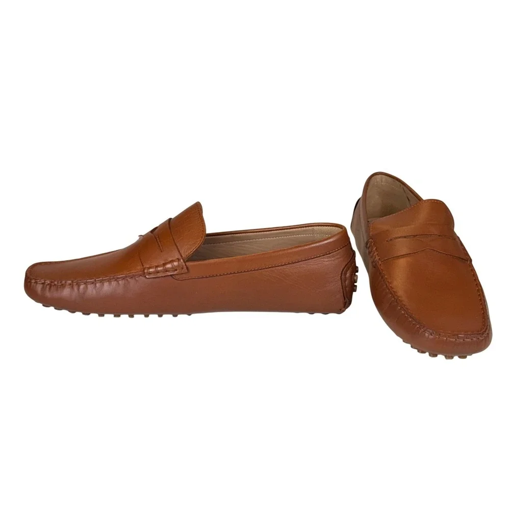 Carlos Santana Ritchie Penny Loafer Men 13 D Brown Leather Driving Moccasins NEW